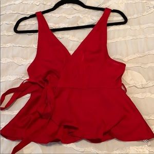 FP Intimately Red Tie Satin Top